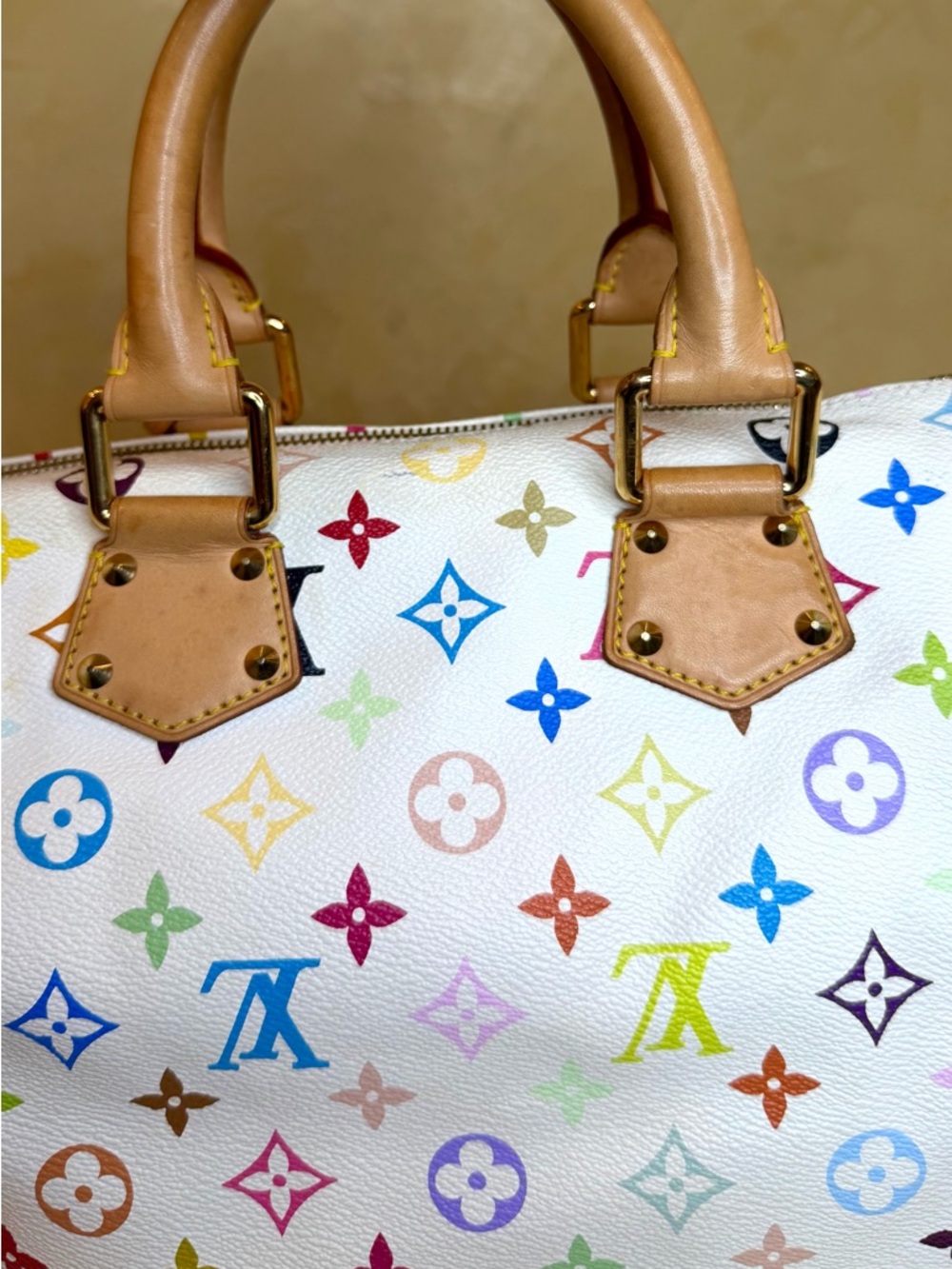 Louis Vuitton White Multicolor Monogram Speedy 30 - Picture 10 of 16